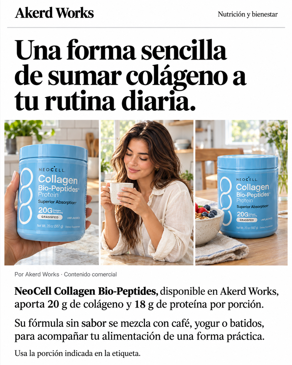 NeoCell® Collagen Bio-Peptides | Colágeno en polvo