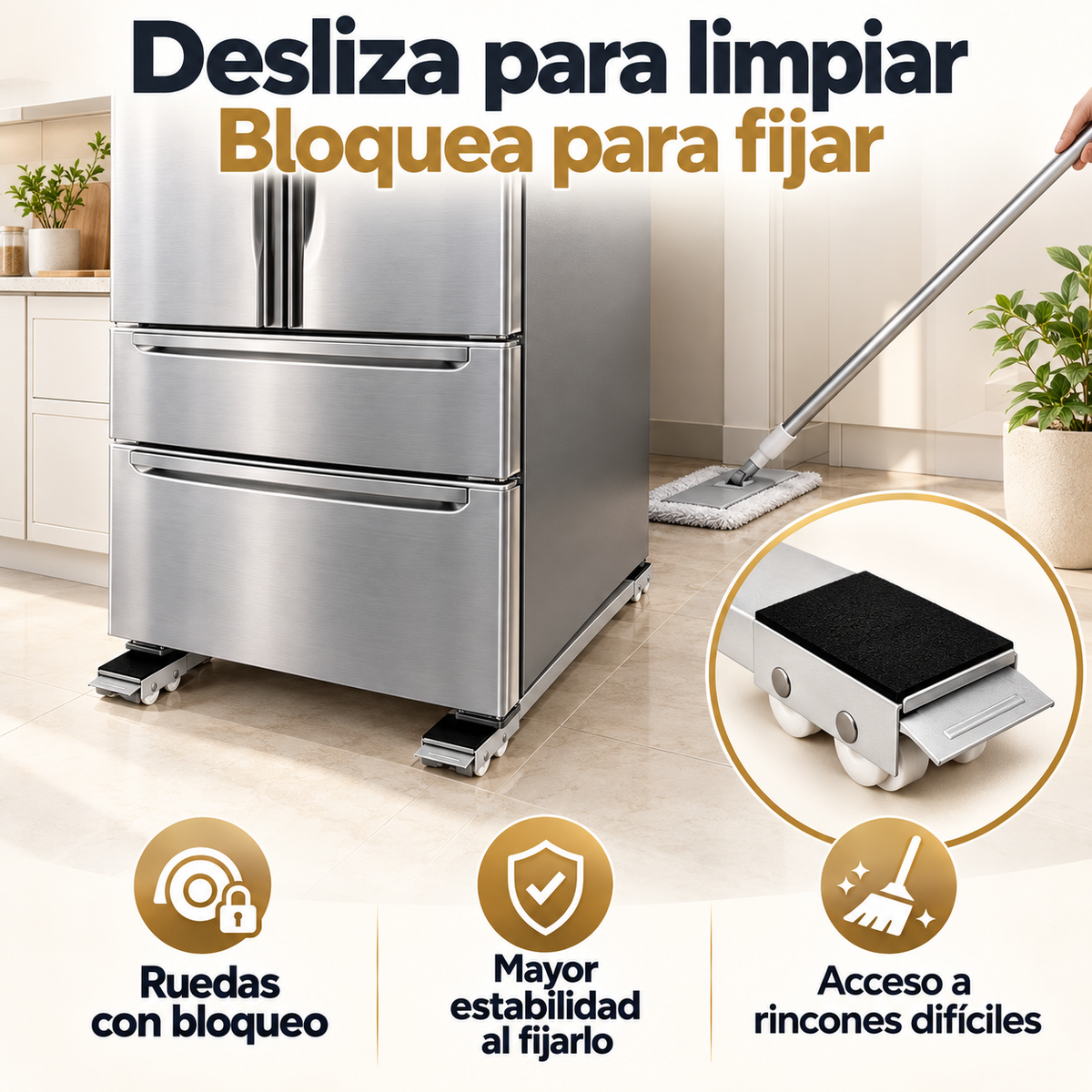 Bases Deslizantes | Mueve y Limpia con Menos Esfuerzo