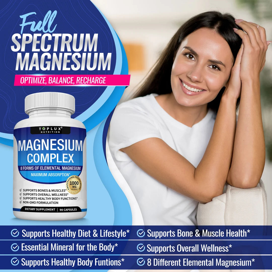 Toplux Magnesium Complex: Más descanso, más energía, más de ti.